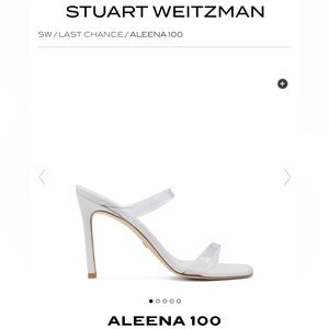 Stuart Weitzman Aleena 100 white/clear mule sandals size 8.5 NEW